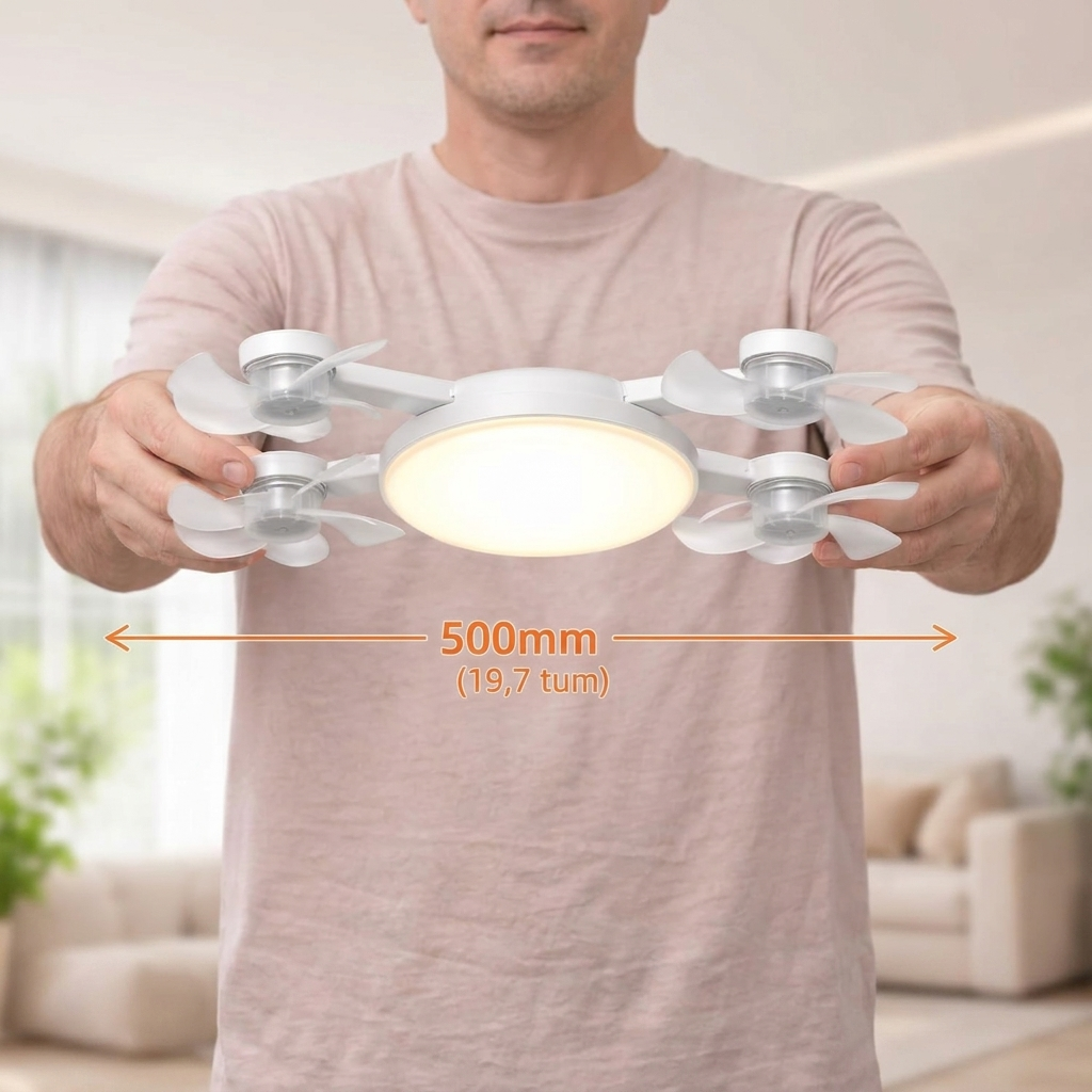 AeroGlow™ Ventilatorlampa | LED, E27 Fäste & Stilren Takdesign
