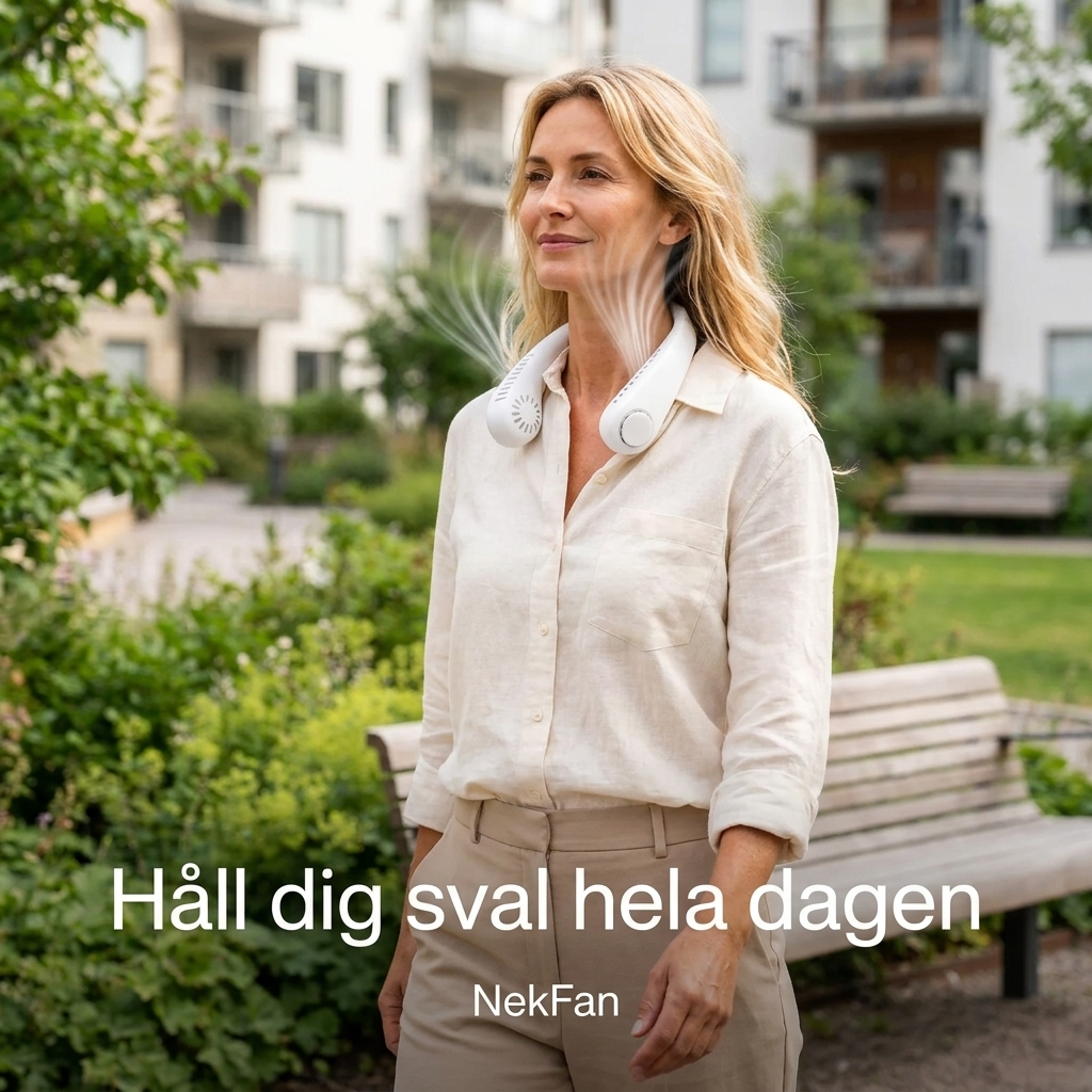 NekFan™ - Bärbar Uppladdningsbar Nackfläkt för Direkt Kylning!
